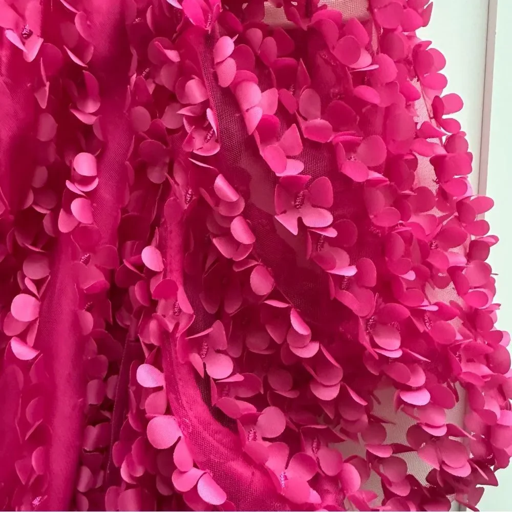 Anthropologie The Somerset Mini Dress Floral Appliqué Edition Pink size L - Picture 6 of 8